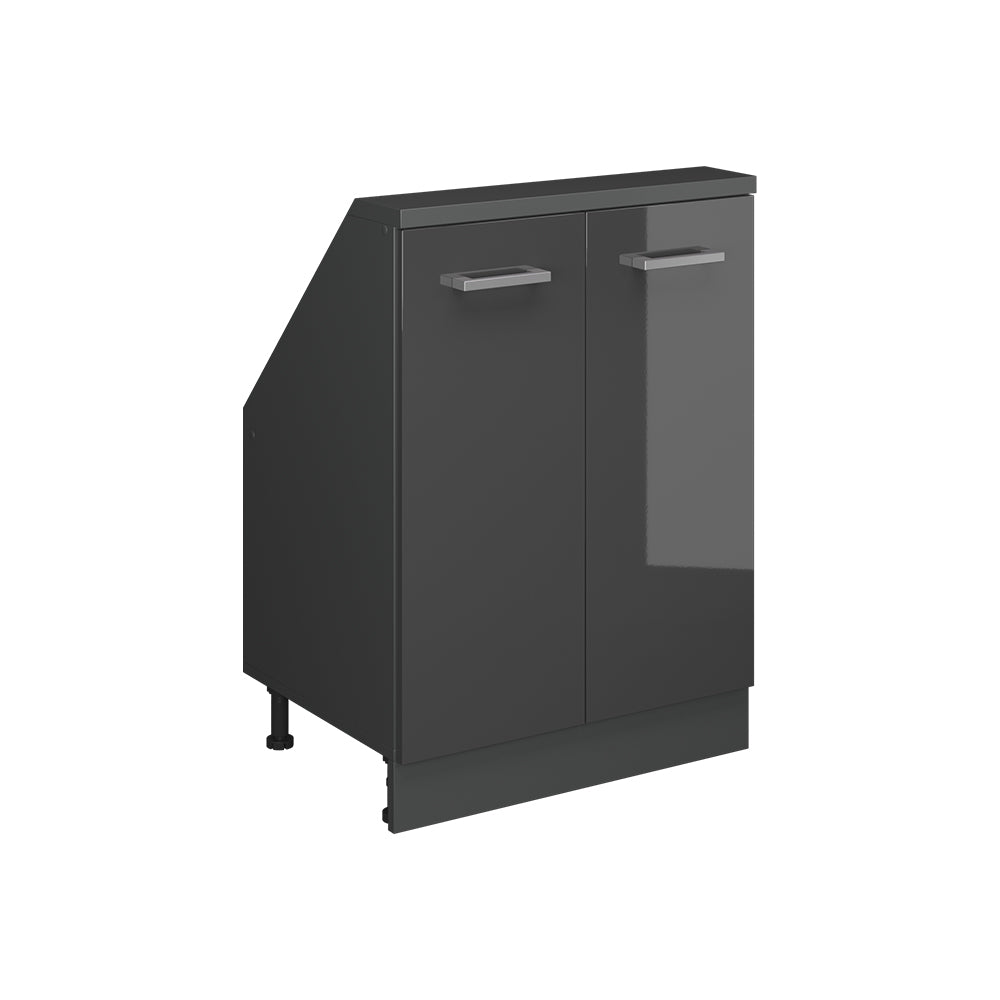Vicco Mobile cucina sottotetto Antracite lucido/antracite 60 cm con 2 porte