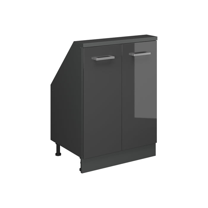 Vicco Mobile cucina sottotetto Antracite lucido/antracite 60 cm con 2 porte