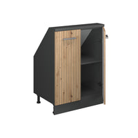 Vicco Mobile cucina sottotetto Rovere artigianale/antracite 60 cm con 2 porte