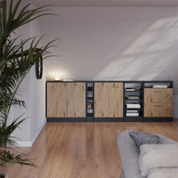 Vicco Mobile sottotetto Rovere artigianale/antracite con 2 porte