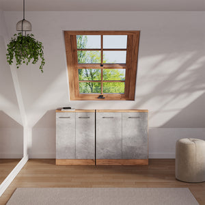 Vicco Mobile sottotetto Calcestruzzo/quercia dorata con 2 porte