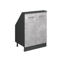 Vicco Mobile cucina sottotetto Calcestruzzo/antracite 60 cm con 2 porte