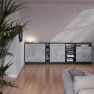 Vicco Mobile cucina sottotetto Calcestruzzo/antracite 60 cm con 2 porte