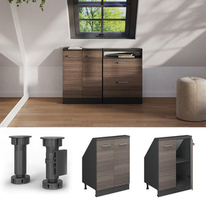 Vicco Mobile sottotetto Grigio nobile/antracite con 2 porte