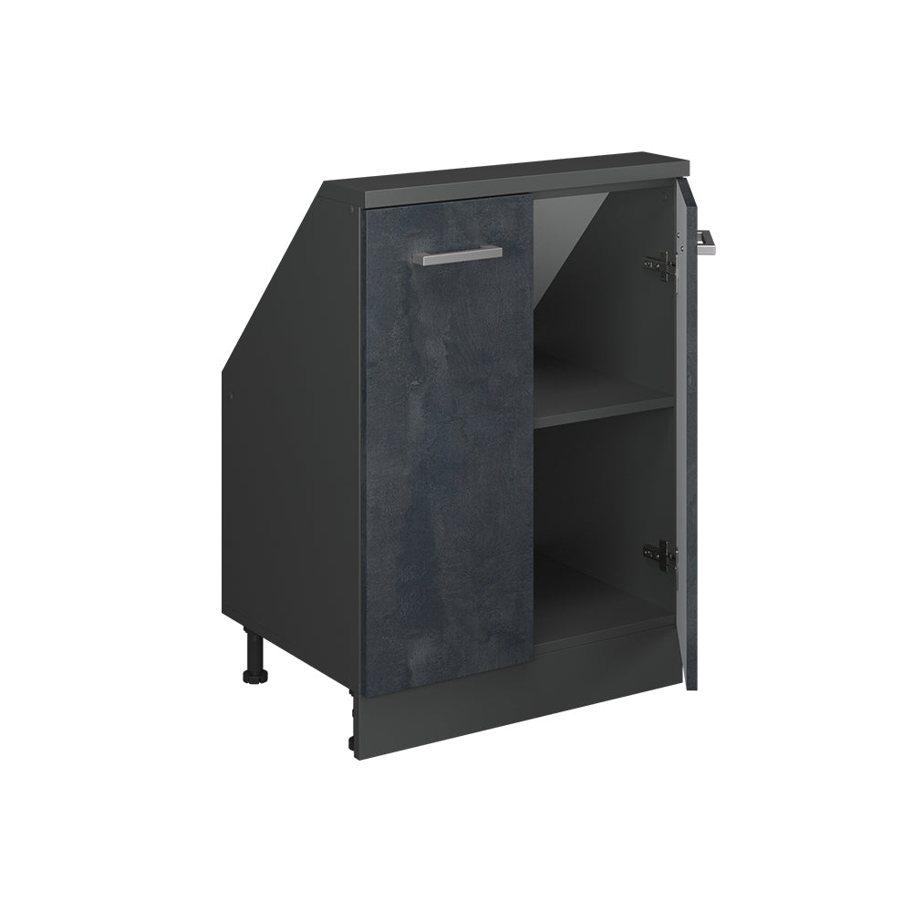 Vicco Mobile cucina sottotetto Calcestruzzo nero/antracite 60 cm con 2 porte