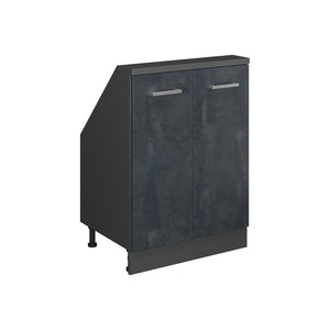 Vicco Mobile cucina sottotetto Calcestruzzo nero/antracite 60 cm con 2 porte
