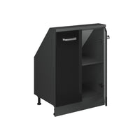 Vicco Mobile cucina sottotetto Nero lucido/antracite 60 cm con 2 porte