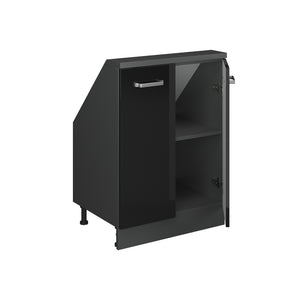 Vicco Mobile cucina sottotetto Nero lucido/antracite 60 cm con 2 porte