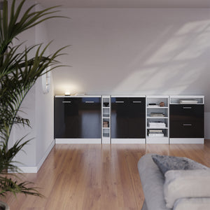 Vicco Mobile cucina sottotetto Antracite lucido/bianco 80 cm con 2 porte