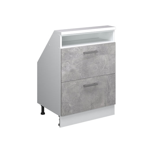 Vicco Mobile sottotetto Cemento/Bianco con 2 cassetti