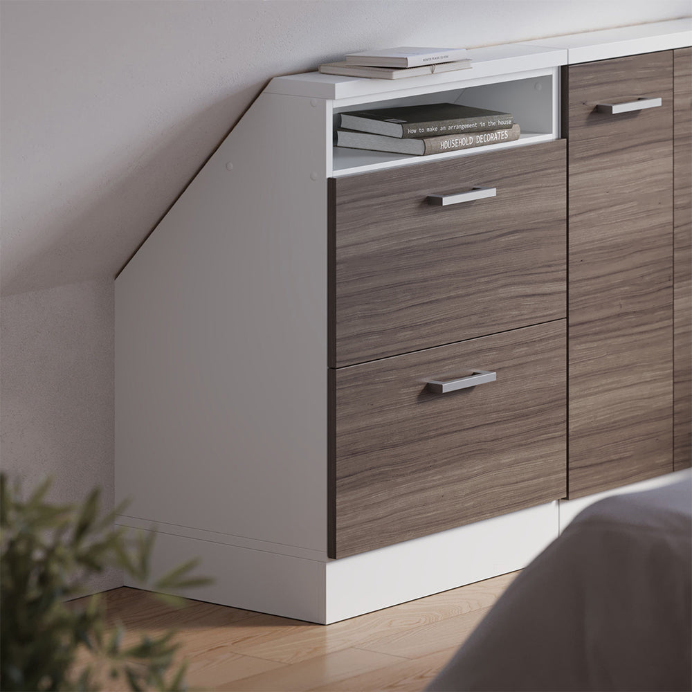 Vicco Mobile sottotetto Grigio prezioso/bianco con 2 cassetti