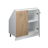 Vicco Mobile cucina sottotetto Rovere artigianale/bianco 80 cm con 2 porte