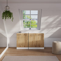 Vicco Mobile sottotetto Rovere artigianale/bianco con 2 porte