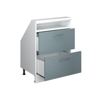 Vicco Mobile cucina sottotetto Blu-grigio/bianco 60 cm con 2 cassetti