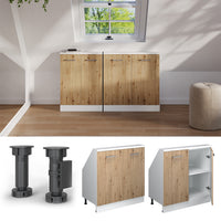 Vicco Mobile cucina sottotetto Rovere artigianale/bianco 80 cm con 2 porte