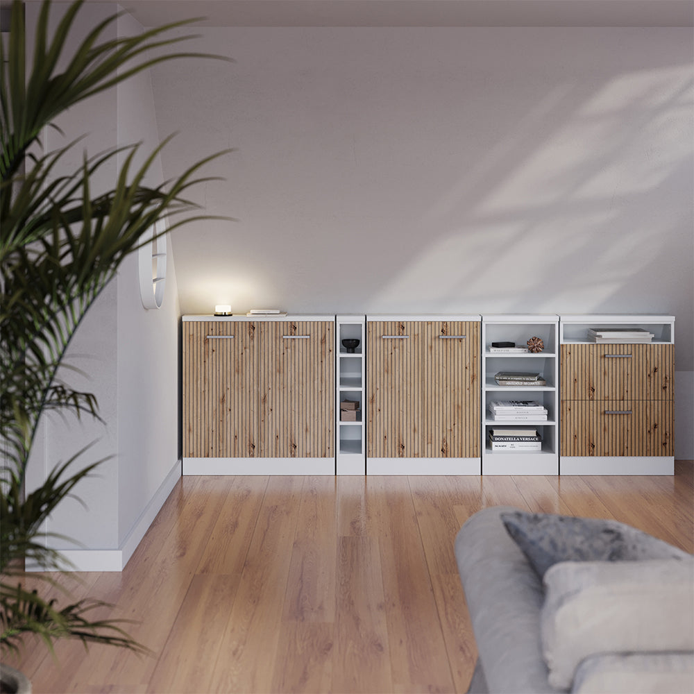 Vicco Mobile cucina sottotetto Rovere artigianale/bianco 80 cm con 2 porte