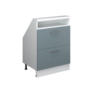 Vicco Mobile cucina sottotetto Blu-grigio/bianco 60 cm con 2 cassetti