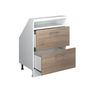 Vicco Mobile cucina sottotetto Sonoma/Bianco 60 cm con 2 cassetti