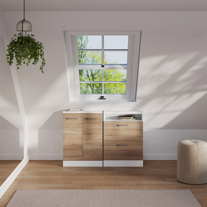 Vicco Mobile sottotetto Sonoma/Bianco con 2 cassetti