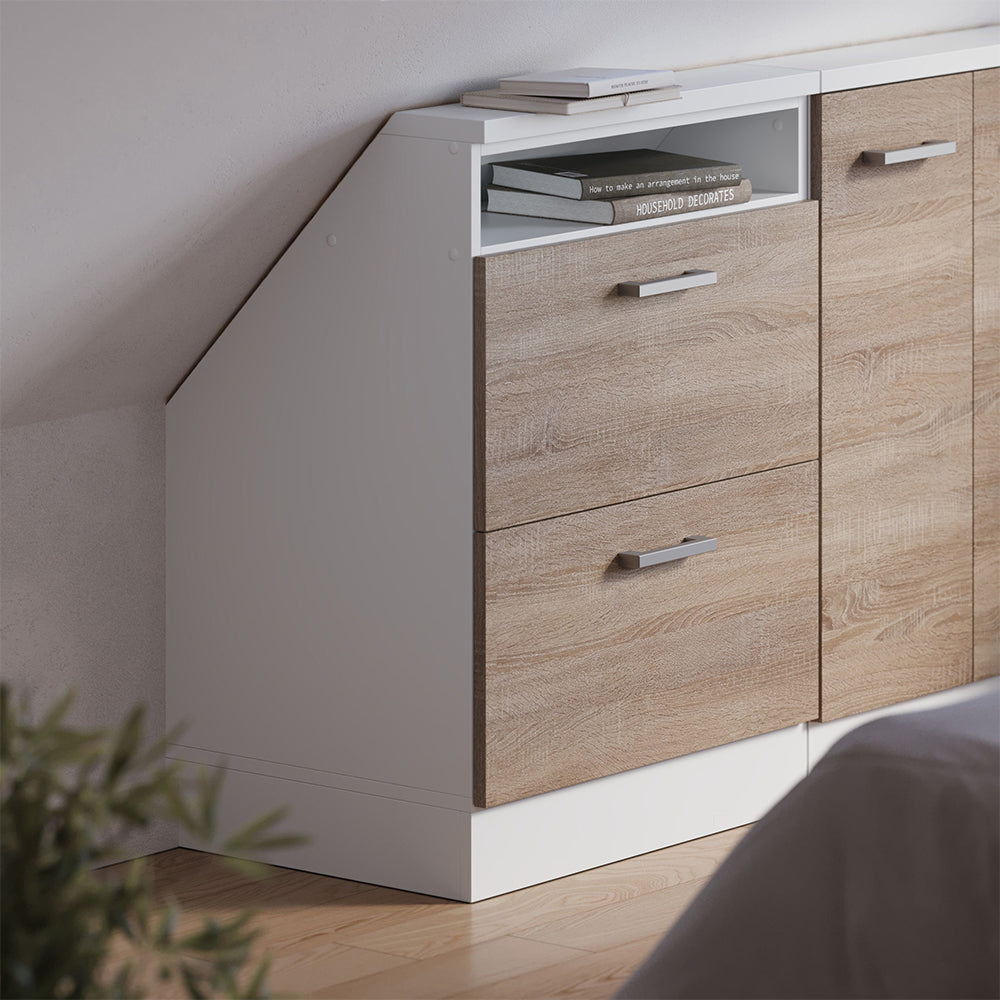 Vicco Mobile sottotetto Sonoma/Bianco con 2 cassetti