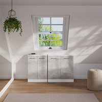 Vicco Mobile sottotetto Cemento/Bianco con 2 porte