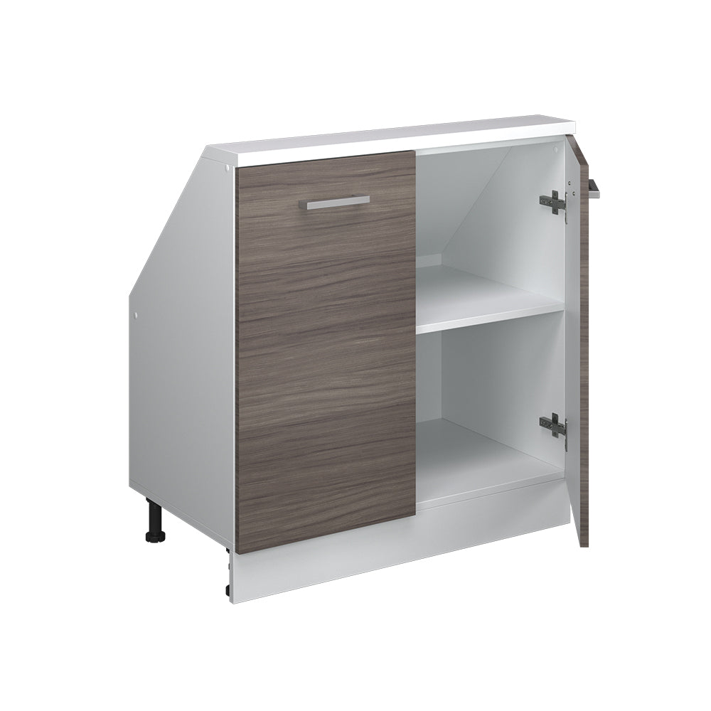 Vicco Mobile cucina sottotetto Grigio prezioso/bianco 80 cm con 2 porte