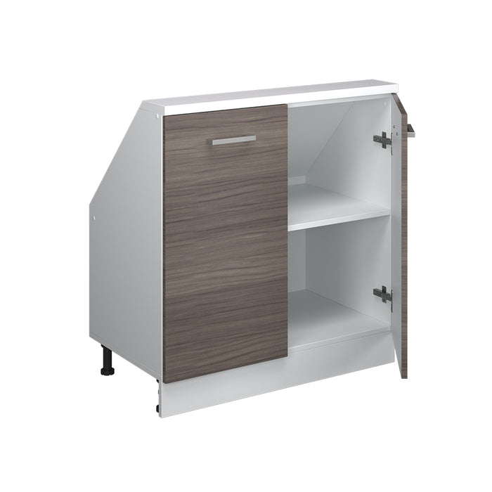Vicco Mobile cucina sottotetto Grigio prezioso/bianco 80 cm con 2 porte
