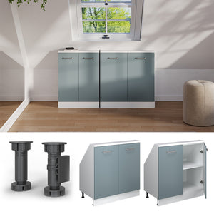 Vicco Mobile sottotetto Blu-grigio/bianco con 2 porte
