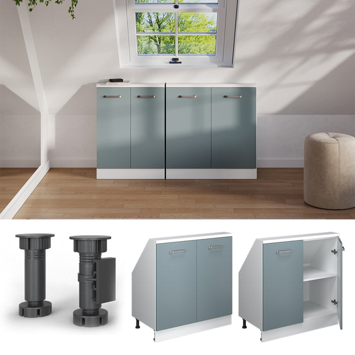 Vicco Mobile sottotetto Blu-grigio/bianco con 2 porte