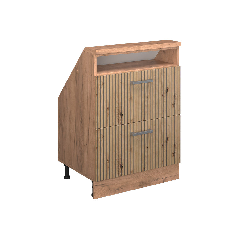 Vicco Mobile cucina sottotetto Rovere artigianale/rovere Goldkraft 60 cm con 2 cassetti