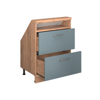 Vicco Mobile sottotetto Rovere blu-grigio/oro con 2 cassetti