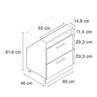 Vicco Mobile sottotetto Rovere blu-grigio/oro con 2 cassetti