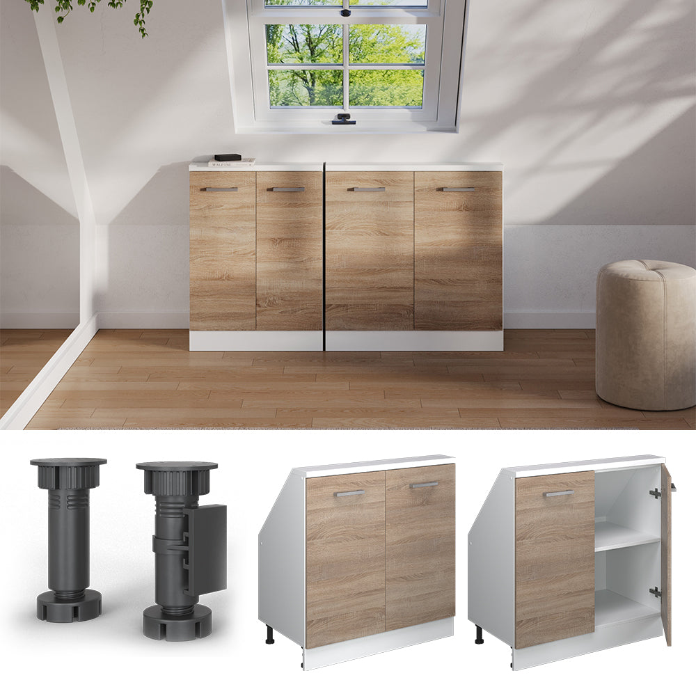 Vicco Mobile sottotetto Sonoma/Bianco con 2 porte