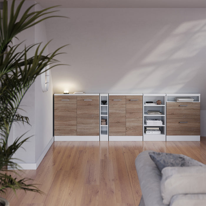 Vicco Mobile sottotetto Sonoma/Bianco con 2 porte