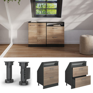 Vicco Mobile sottotetto Sonoma/antracite con 2 cassetti