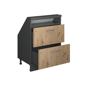 Vicco Mobile sottotetto Rovere artigianale/antracite con 2 cassetti