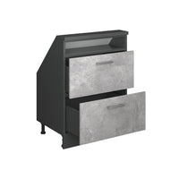 Vicco Mobile sottotetto Calcestruzzo/antracite con 2 cassetti