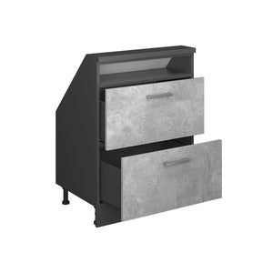 Vicco Mobile sottotetto Calcestruzzo/antracite con 2 cassetti