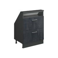 Vicco Mobile cucina sottotetto Calcestruzzo nero/antracite 60 cm con 2 cassetti