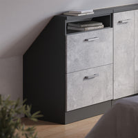 Vicco Mobile sottotetto Calcestruzzo/antracite con 2 cassetti