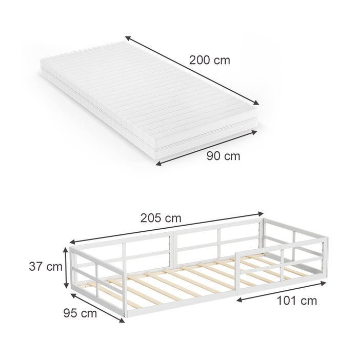 Vitalispa Letto per bambini Bianco 90x200 con materasso