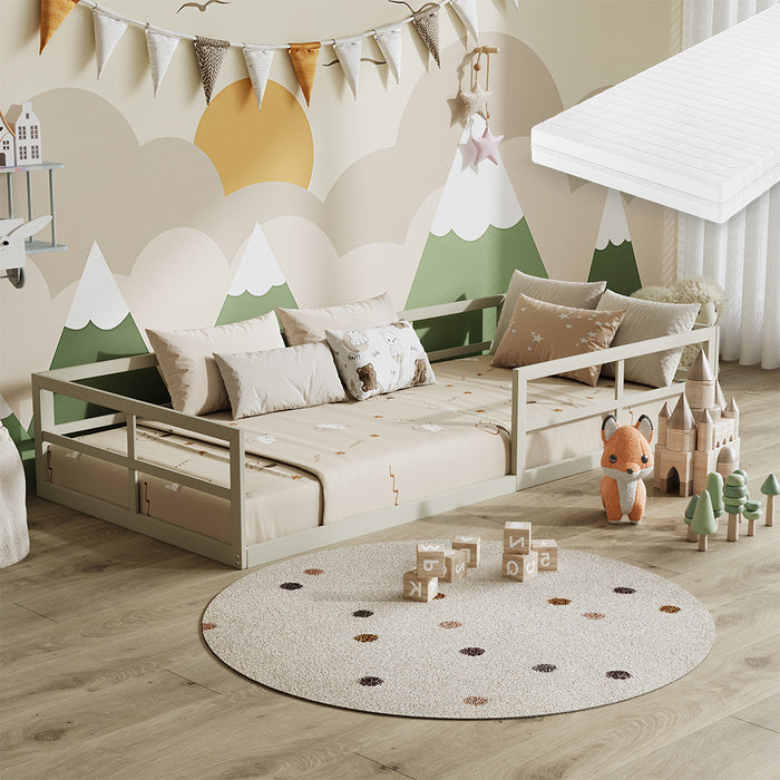 Vitalispa Letto per bambini Grigio 90x200 con materasso