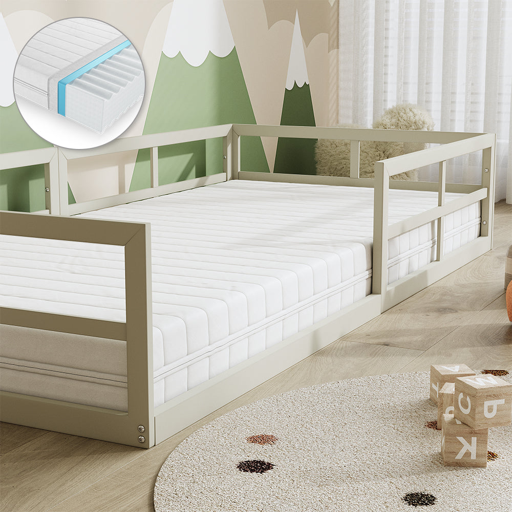 Vitalispa Letto per bambini Grigio 90x200 con materasso
