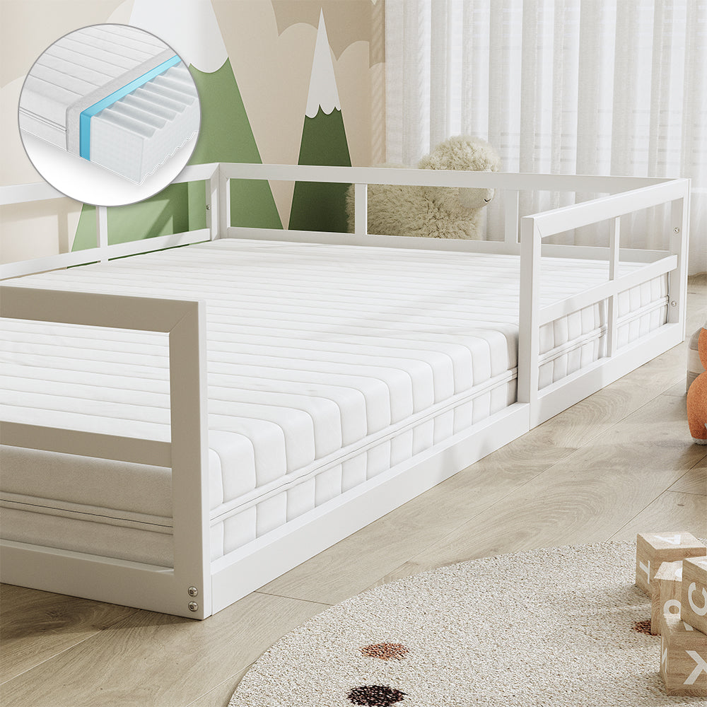 Vitalispa Letto per bambini Bianco 120x200 con materasso