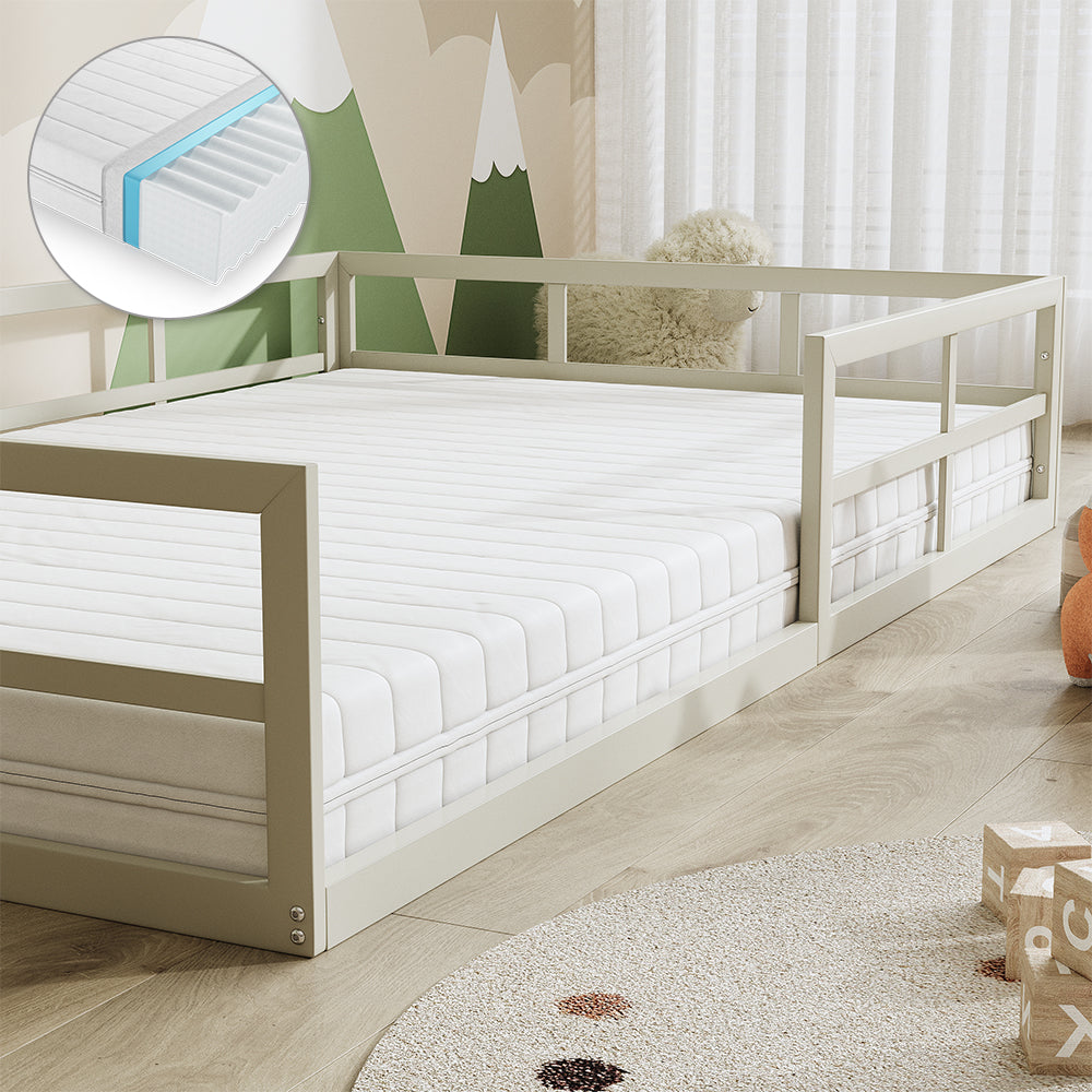Vitalispa Letto per bambini Grigio 120x200 con materasso
