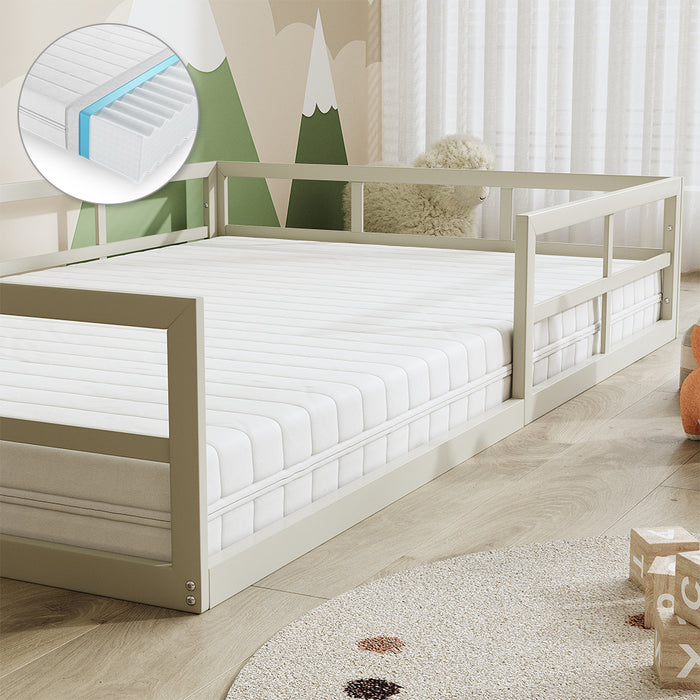 Vitalispa Letto per bambini Grigio 120x200 con materasso