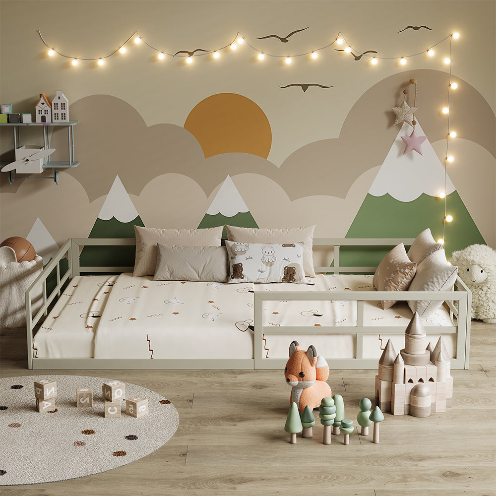 Vitalispa Letto per bambini Grigio 120x200 con materasso