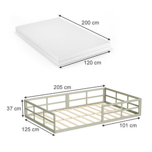 Vitalispa Letto per bambini Grigio 120x200 con materasso
