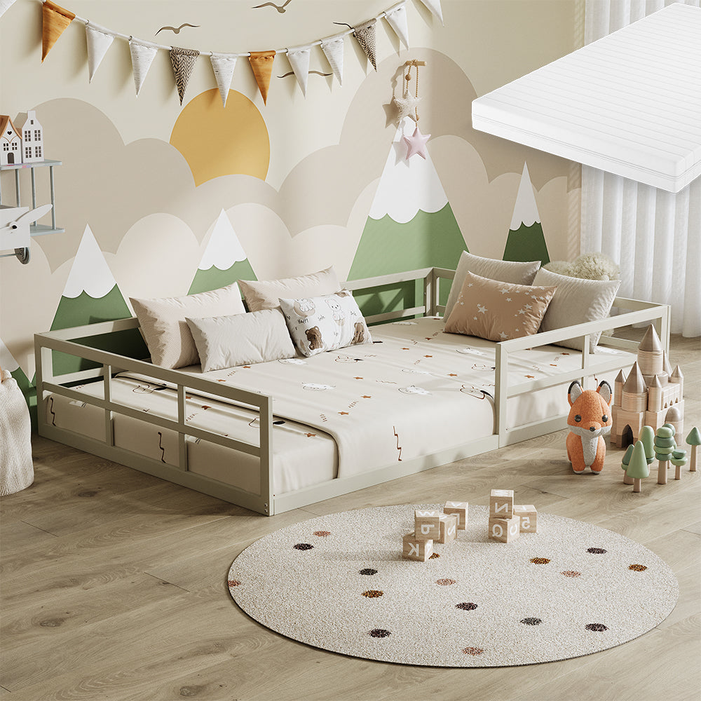 Vitalispa Letto per bambini Grigio 120x200 con materasso