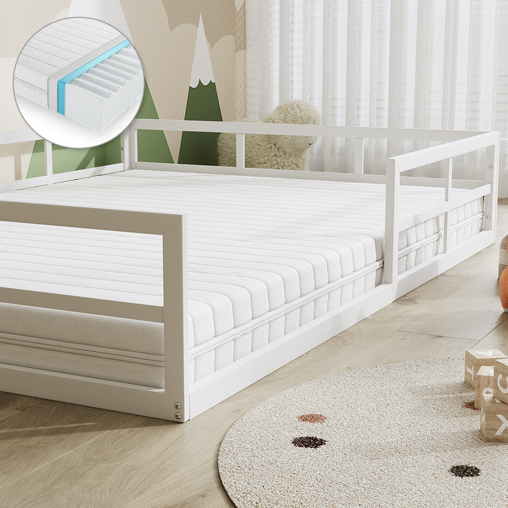 Vitalispa Letto per bambini Bianco 140x200 con materasso
